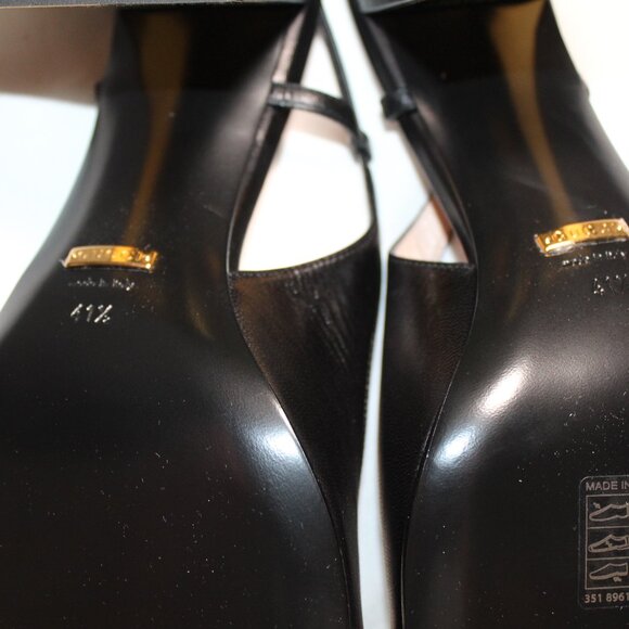 NWB Gucci GG Slingback Horsebit Pumps Heels Black 41.5 643892 - Picture 8 of 8